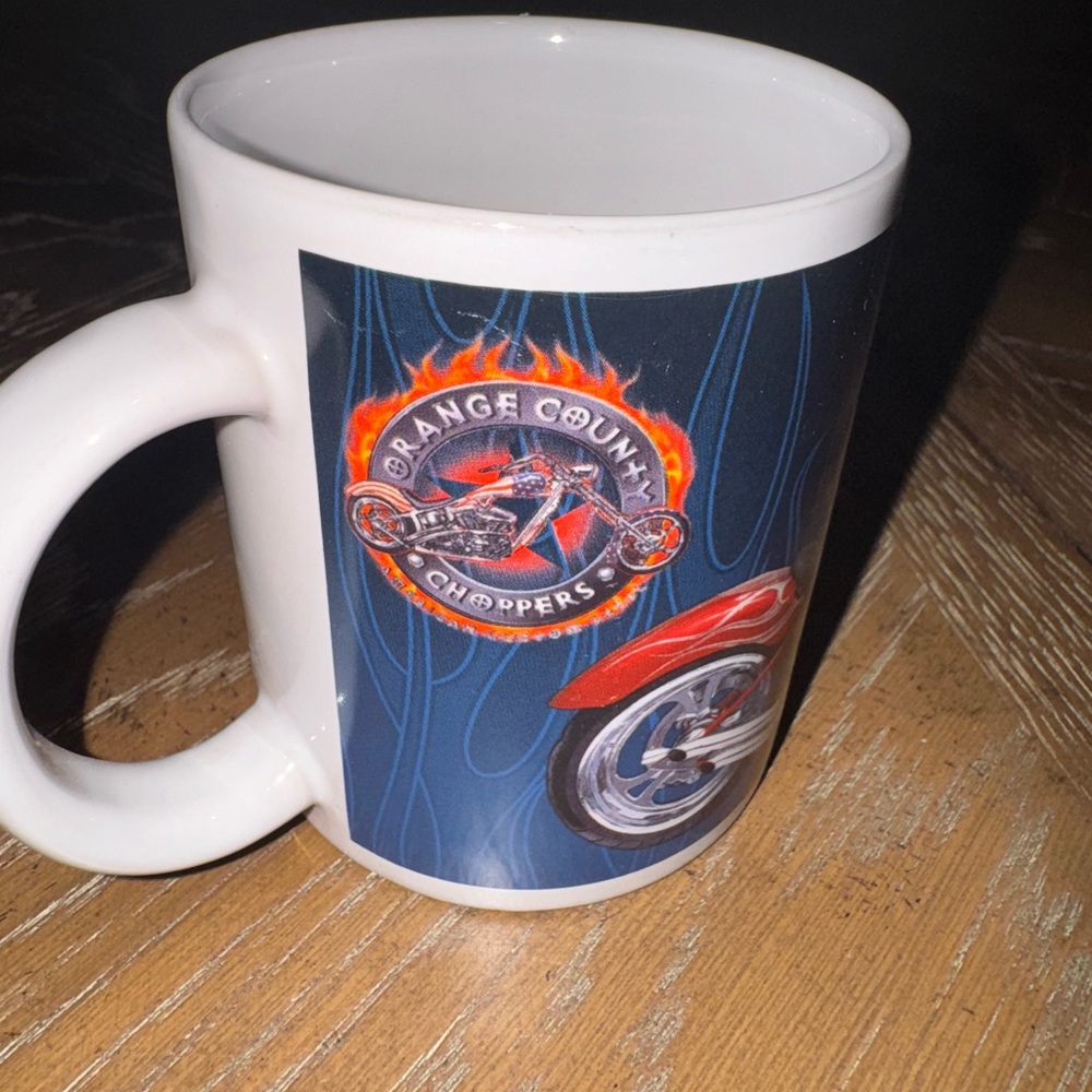 Orange County Choppers Motorcycle Coffee Mug Tea Beer Cup Biker Red‎ Bike Flames